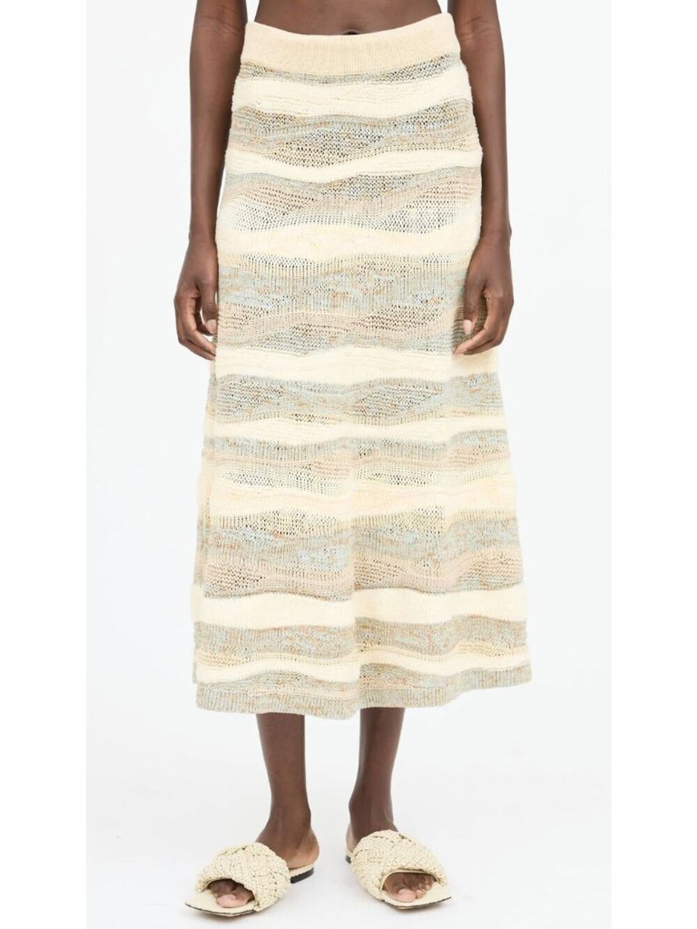 NWT ULLA JOHNSON hattie striped knit maxi skirt haze size small